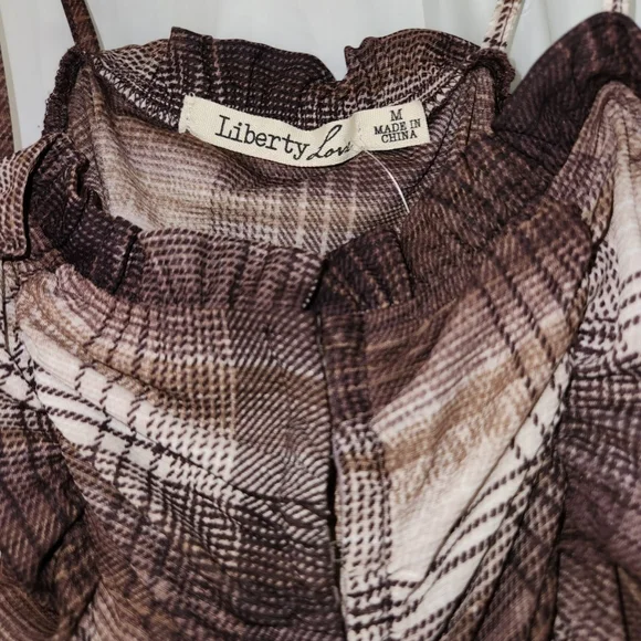 Brown Plaid Crop Top - Picture 4 of 4